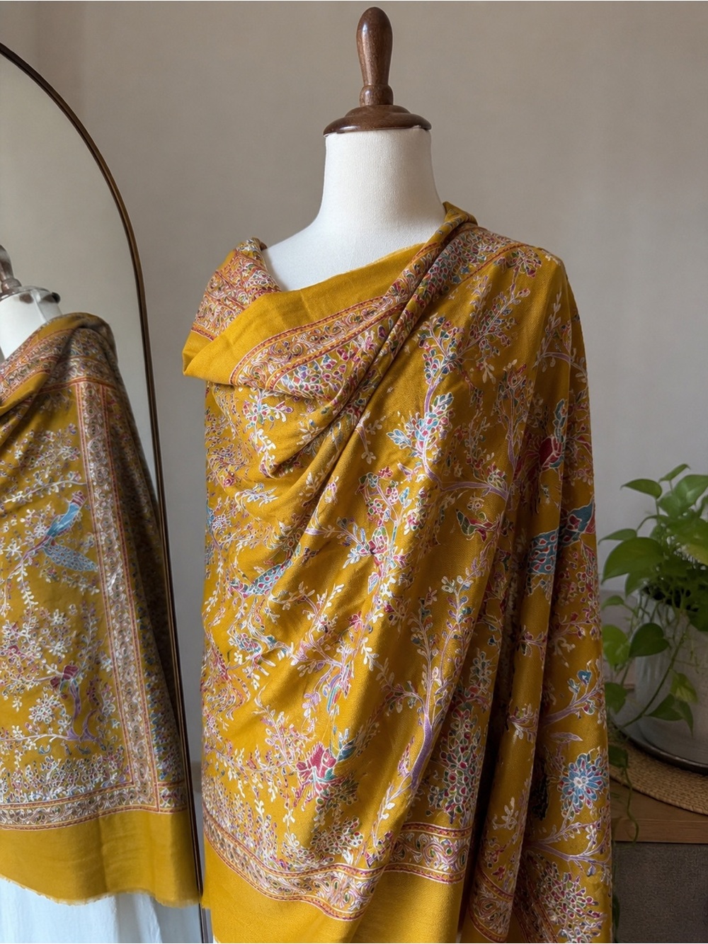 Real Pashmina Heirloom Hand Embroidered Shawl- Rare!